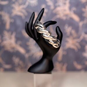 Vintage Estate Silver Toned Cuff Bracelet Lot C21